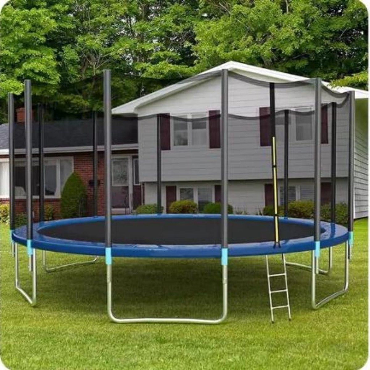 Vervangend Trampoline Net - Trampoline Veiligheidsnet - Veilig Springen - Dubbele Rits Ingang - 10ft 12ft 14ft - Zwart