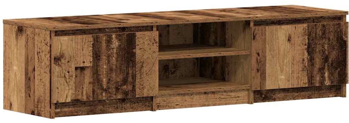 vidaXL - tv-meubel - oud - houtkleurig - 140x40x36 - cm - bewerkt - hout