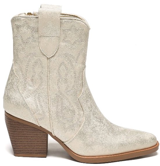 Smile Favorites® Dames Cowboylaarzen Kort - Goud - Imitatieleer - Maat 41