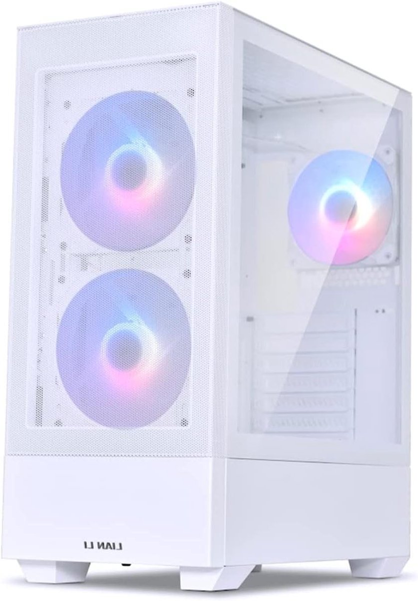 Computer Behuizing - PC Kast - Component Bescherming - Mesh Frontpaneel - Midi Tower - Wit
