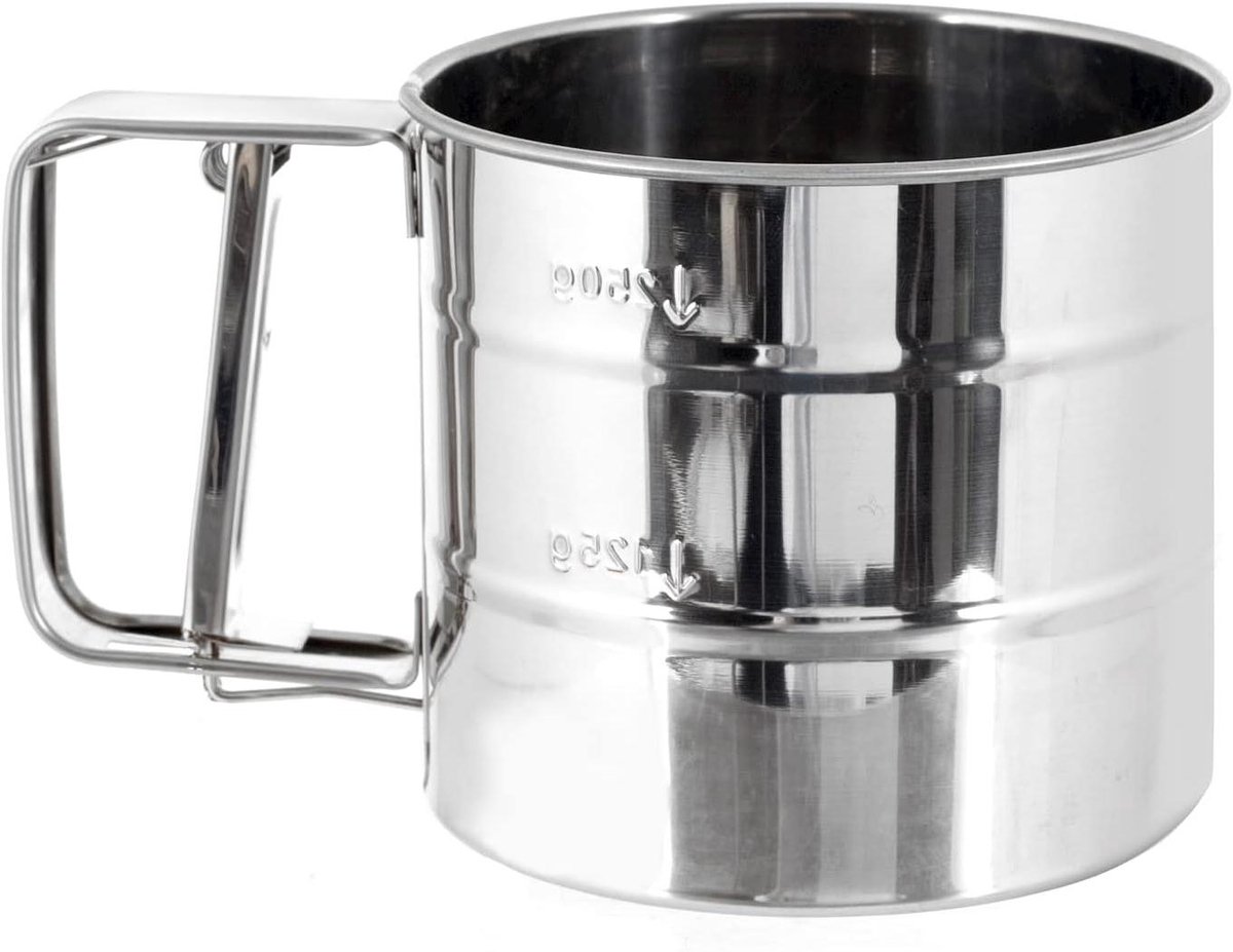 Roerzeef Keuken - Meel Zeef - Bakken Ingrediënten - Vaatwasserbestendig - 10 x 9.5 cm - Staal
