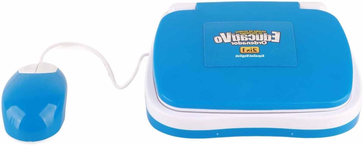Leer Laptop - Educatieve Tablet - Talen Leren - Interactief Herlezen - 25 x 3 cm - Blauw