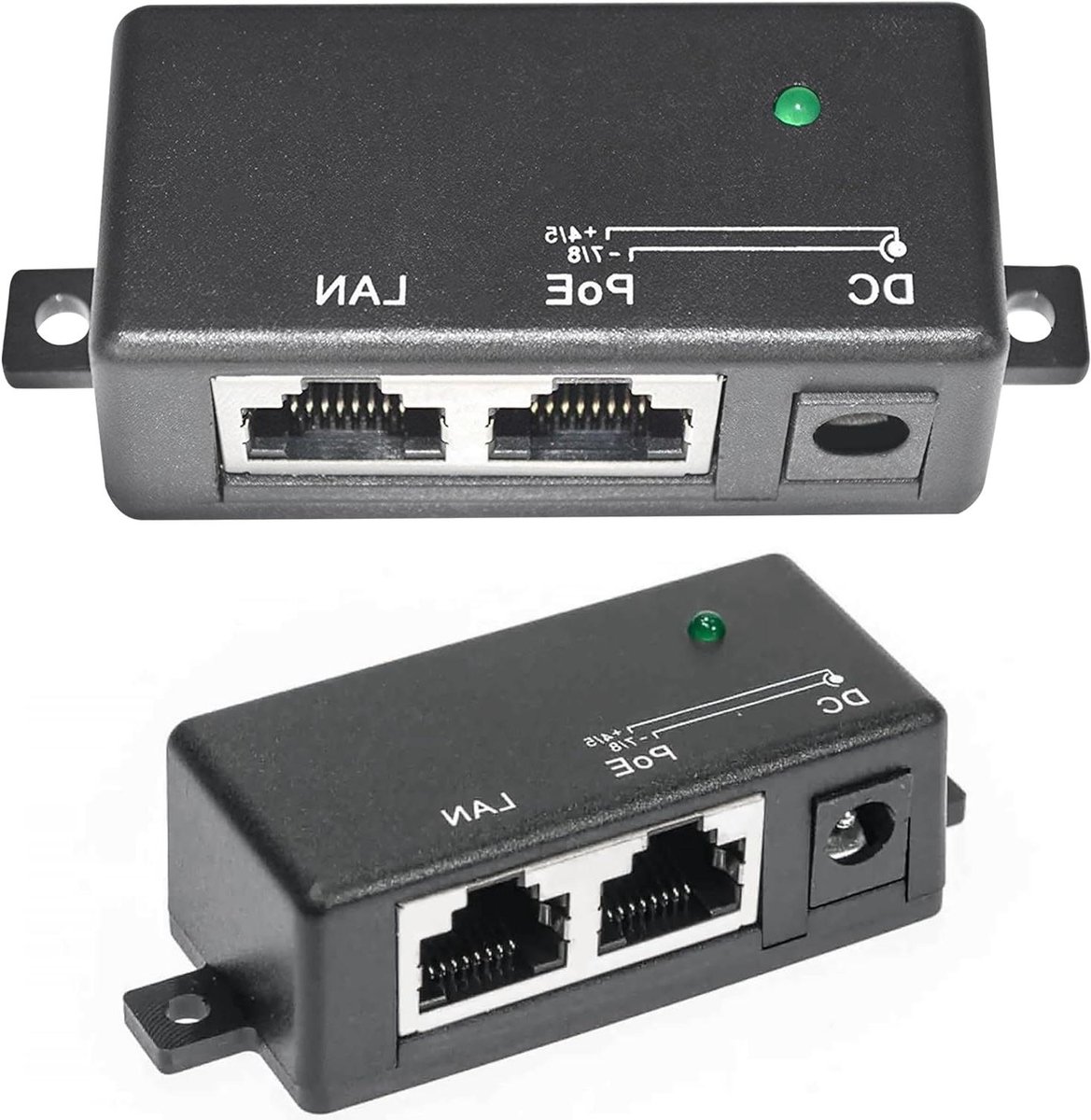 PoE Injector - Netwerk Adapter - Internet Verbinding - Plug and Play - 1000 Mbps - Zwart