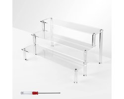 Leba 3 traps acryl displaystandaard - 30 cm display riser rek - organizer - make-uptafel - cupcake - parfum- skincare - cosmetica - sieradenstandaard
