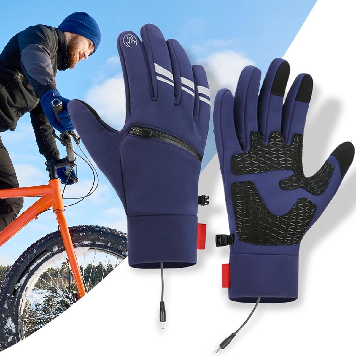 Elektrische handschoenen,Verwarmde handschoenen, USB elektrisch verwarmde thermische handschoenen, Touchscreenhandschoenen voor koud weer, waterdichte verwarmde snowboardhandschoenen voor buiten fiets — cadeau in Sport & Outdoor - foto 2