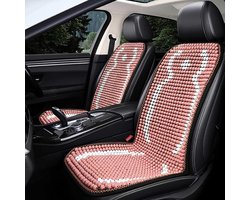 MANUKS Comfort zitkussen van houten kralen, individuele stoelhoezen, stoelbekleding, houten ballen, massage autostoelkussen, hout, universele mat voor auto, vrachtwagen, rolstoel en stoel (F)