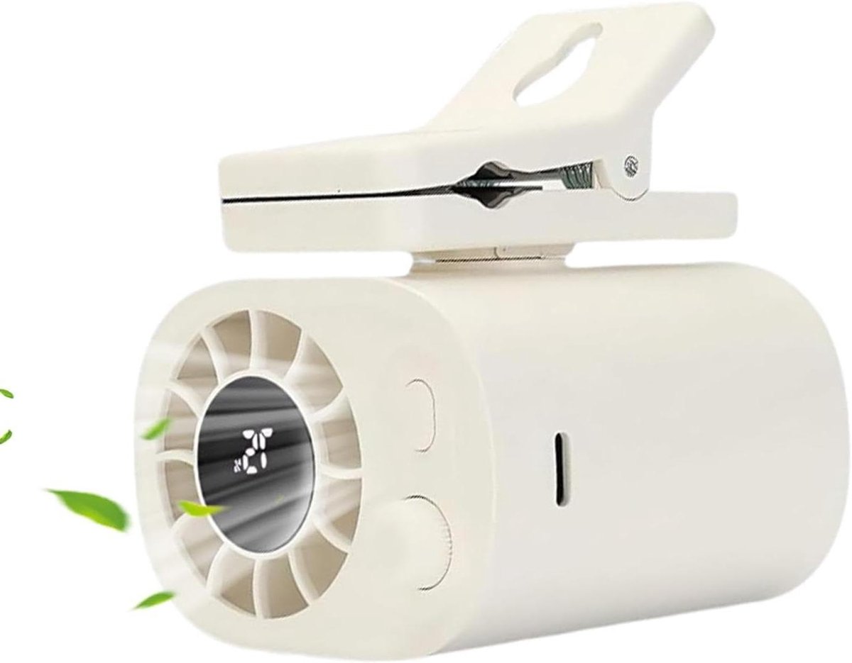 Draagbare ventilator met klem, 360° draaibaar, 100 windsnelheden, persoonlijke bureauventilator, voor bestuurders, reizen, camping, huis, slaapkamer, slaapzaal, kantoor, sportschool, vrachtwagens