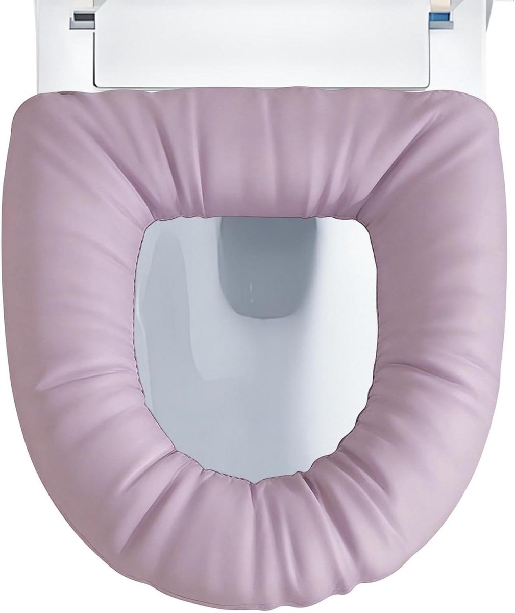 Toiletbrilhoes - Toiletkussen - Verbeterd zitcomfort - Waterdicht elastisch hoesje - Standaard formaat - Roze