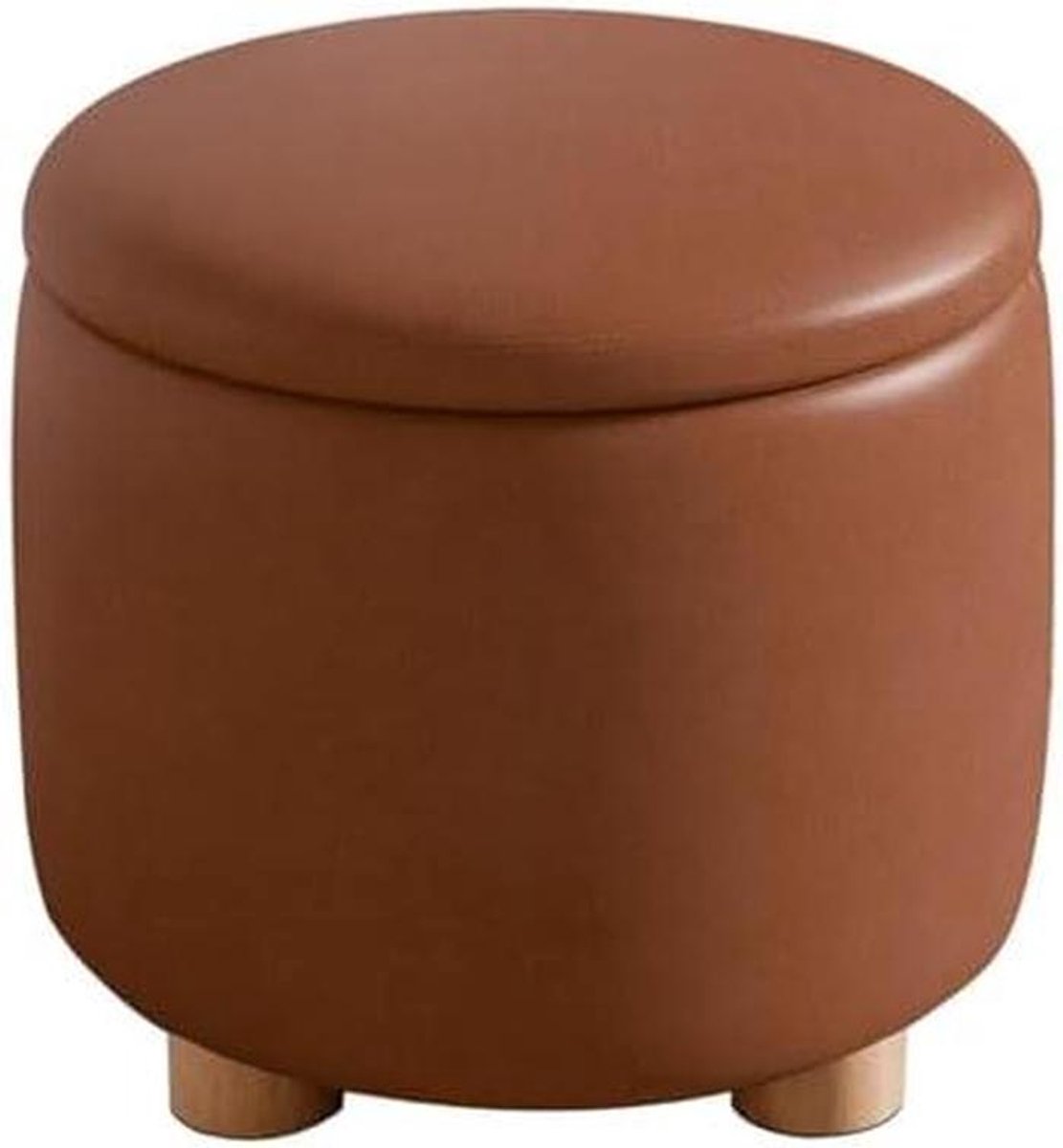 Gestoffeerde Ottomaanse - Opberg poef - Woonkamer opruimen - Afneembaar deksel - 31x26 cm - Bruin