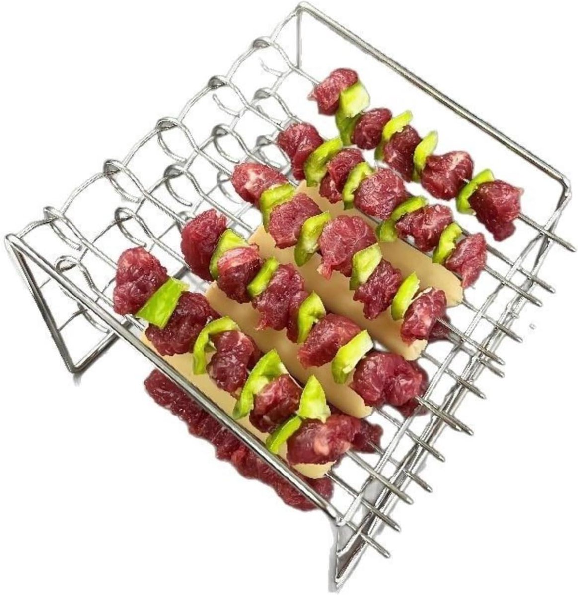 Roestvrijstalen airfryer grill, spiesjes, barbecuenaalden, een must-have voor bijeenkomsten, verticale barbecuenaalden en spiesjes