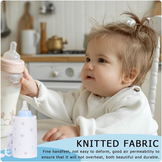 Bottle Warmer Bag, Milk Warmer Sleeve, Travel Heating Sleeve, Nursing Bottle Warmer Keeper, Draagbare Milk Warmer Sleeve USB-Isolatie Cover Baby Bottle Warmer voor Reizen, Rijden en Binnen Gebruik, — afbeelding 4