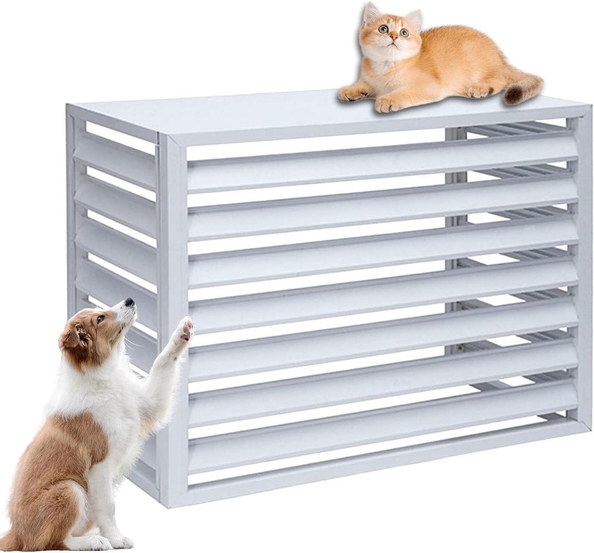 Airco Omkasting Buiten - Privacy Paneel - Buitenruimte Organiseren - Verbergt Lelijke Items - 100 cm breed - Wit