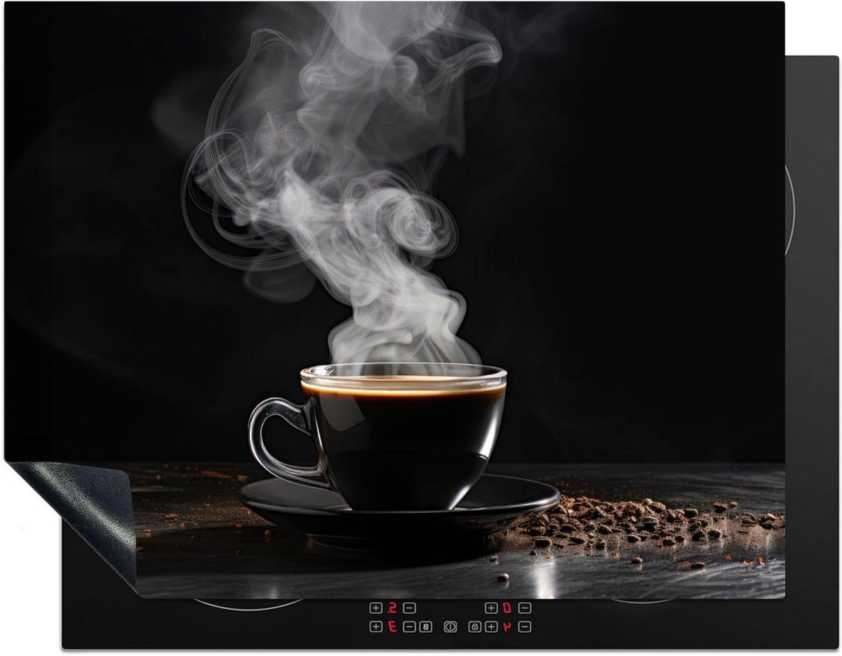 Inductie Beschermer - Kookplaat Afdekplaat - Keuken Decoratie - Unieke Foto Print - 77x59 cm - Koffie