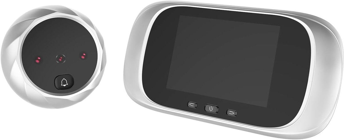 Digitale Deurcamera - Kijkgaatje Deurbel - Veiligheid Thuis - Geïntegreerde Deurbel - 2.8 Inch Scherm - Zilver