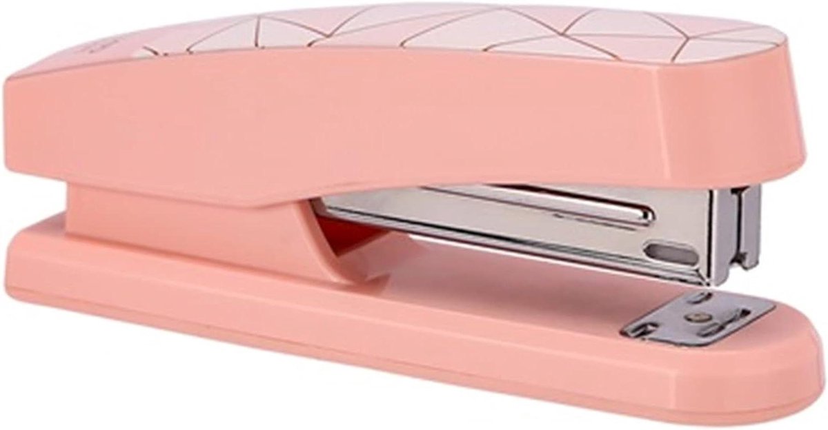 Nietmachine Nietmachine half-strip nietmachine 24/6 & 26/6 soepele binding briefpapier kantoorbenodigdheden Staples (Color : Pink)