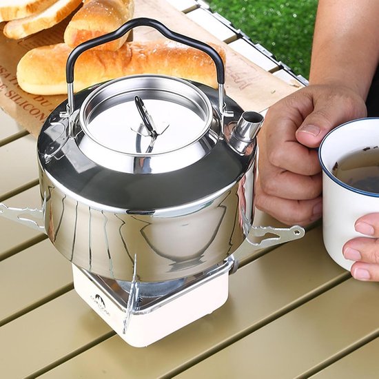 Theepot Waterkoker - Kampvuur Ketel - Outdoor Koken - Roestvrij Staal - 12 Liter - Zwart — afbeelding 3
