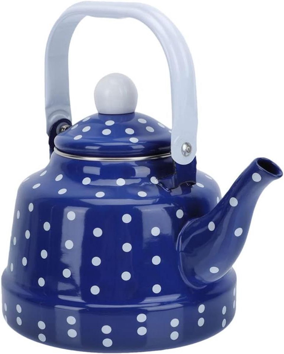 Emaille Ketel - Waterkoker Theepot - Water Koken - Koel Handvat - 11 Liter - Gespikkeld