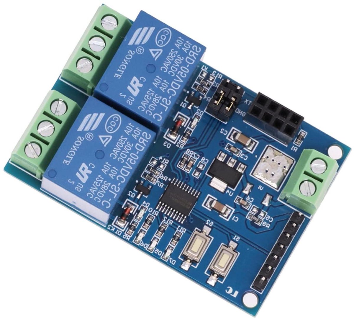 Wifi Relaismodule - Smart Home Schakelaar - IOT Automatisering - Twee Weg Module - 5V - Zwart