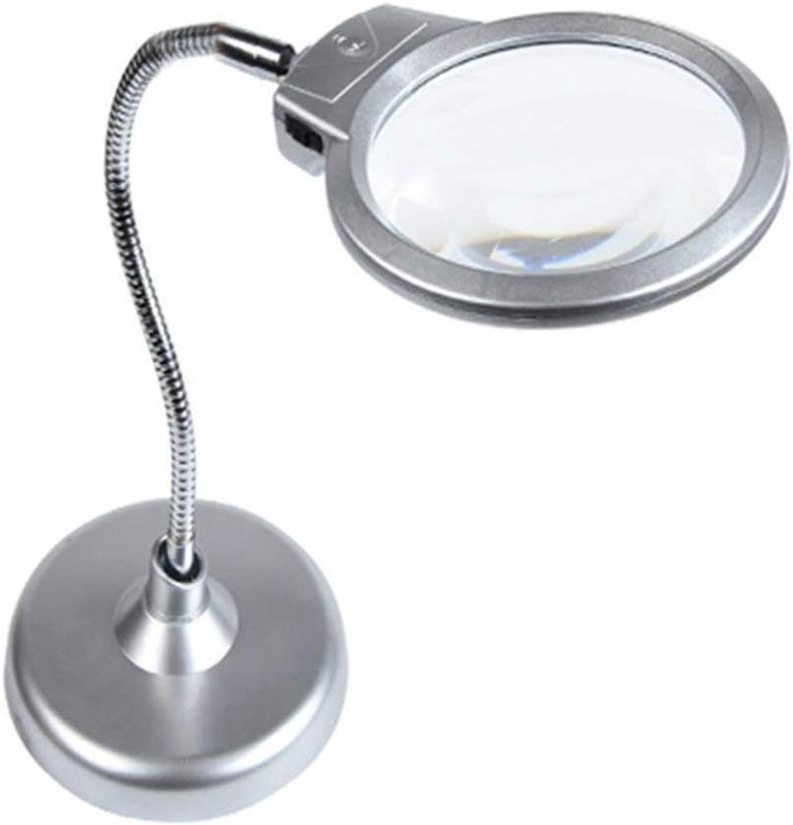 Vergrootglas Lamp - Leeslamp Vergrootglas - Fijne Details Zien - Verstelbare Arm - 13.8cm Lens - Zilver