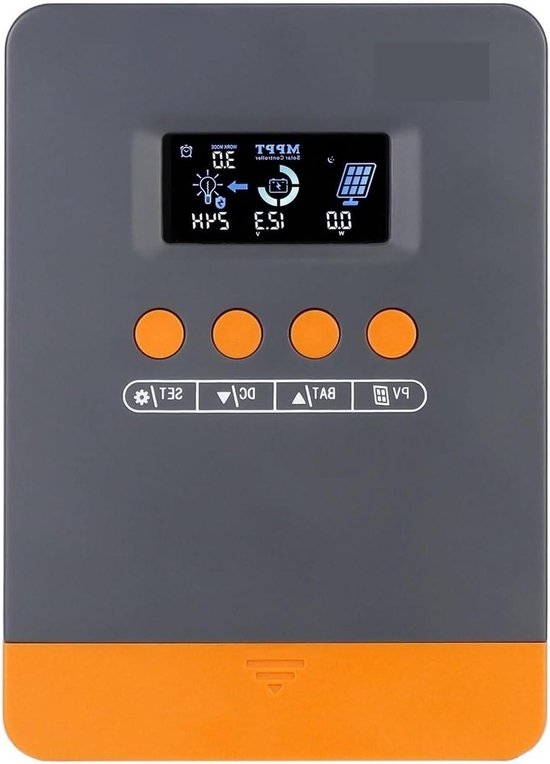 MPPT Zonne Laadregelaar - Solar Controller Energie Regulator - Zonnestelsel Beheer - Hoge Tracking Efficiëntie - DC100V 25A - Zwart