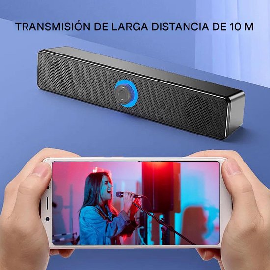 Draadloze Soundbar - Computer Speaker - Audio Streaming - Kamervullend Geluid - 7 x 8 x 7 cm - Zwart — afbeelding 3