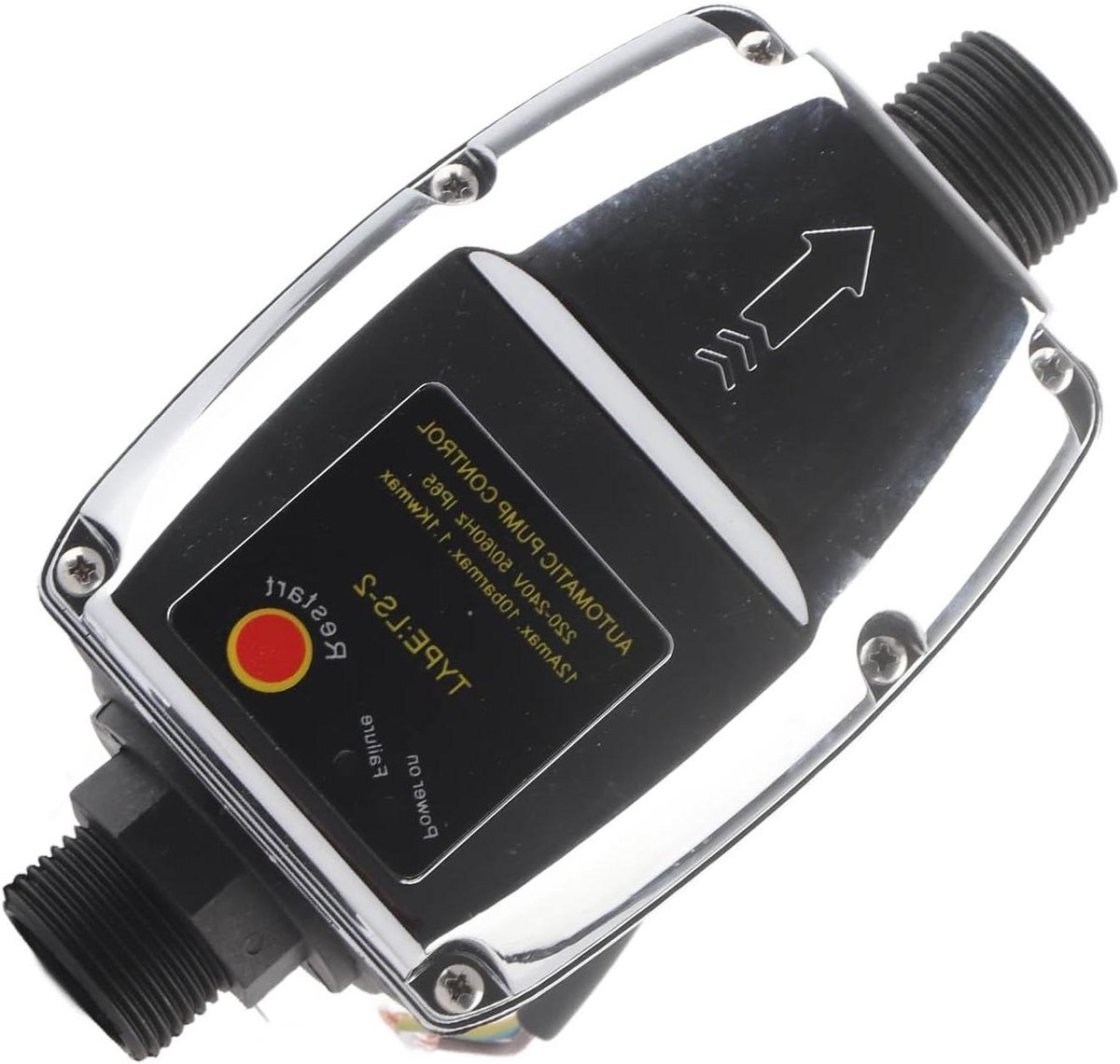 Automatische Pompregelaar - Drukschakelaar Pomp - Waterpompen Sturen - Inclusief Drukmanometer - G1 Schroefdraad - Zwart