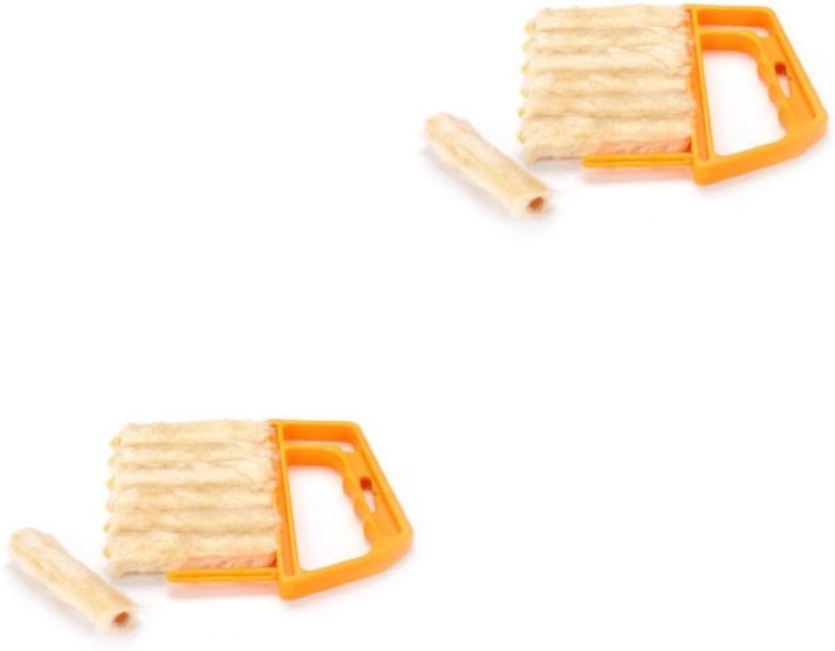 Beavorty 2 Stuks Ergonomische Handbediende Raamluikreiniger Conditioner Stofverwijderaar 7 Lamellen Voor Snelle Reiniging