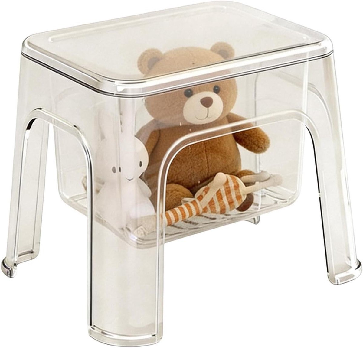 Douchekruk - Badkruk - Zitcomfort - Met opbergvak - 25 cm - Helder