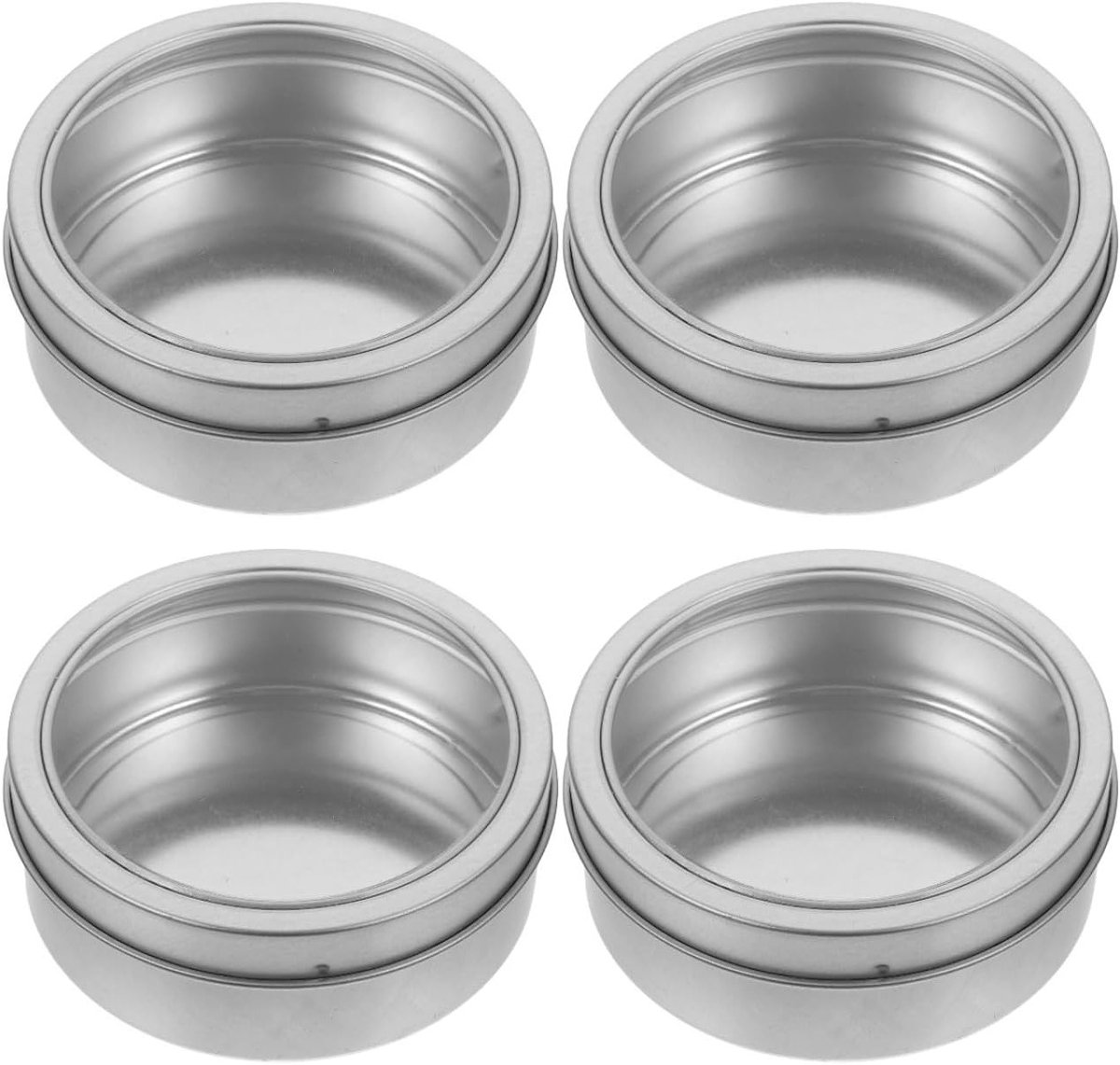 Set van 4 Magnetische Opbergdozen voor de Koelkast - Kruidensilo's, Metalen Opbergcontainers met Deksel voor Keuken en Kruidenspecerij