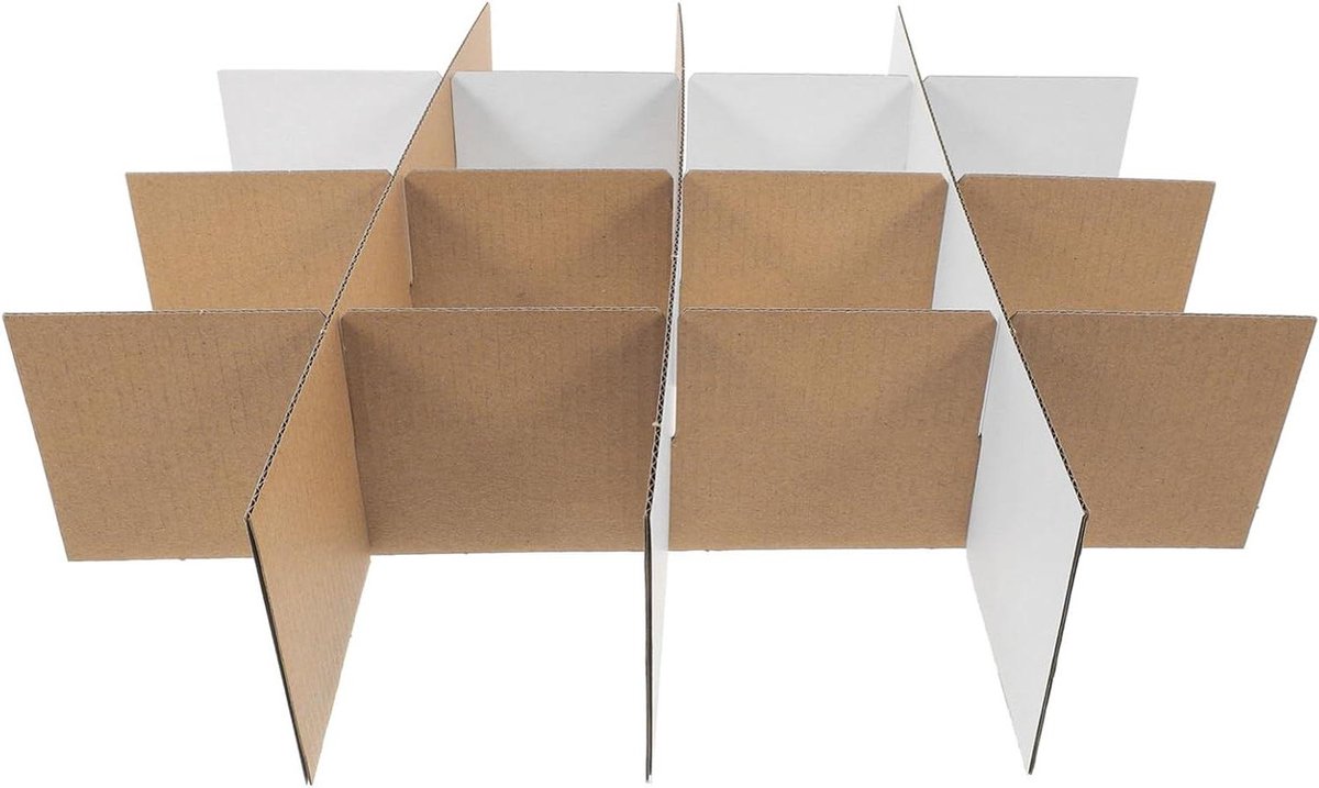Kartonnen Dozen Scheidingswanden - Verhuisbenodigdheden - Spullen Beschermen - Flexibel Rasterontwerp - 6 Stuks - Wit