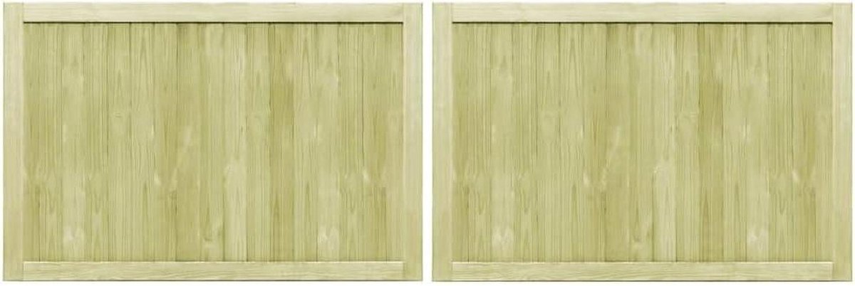 Tuinpoort Grenenhout - Dubbele Poorten - Tuin Afsluiten - Geïmpregneerd Hout - 2 Stuks - G