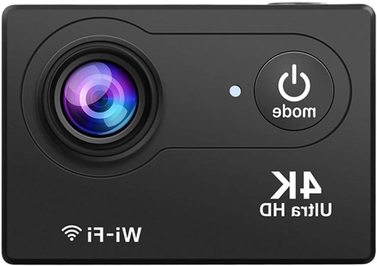 Actiecamera - Sportcamera Video - Avontuur Vastleggen - 4K 60fps Opnames - 2.0 Inch Scherm - Zwart