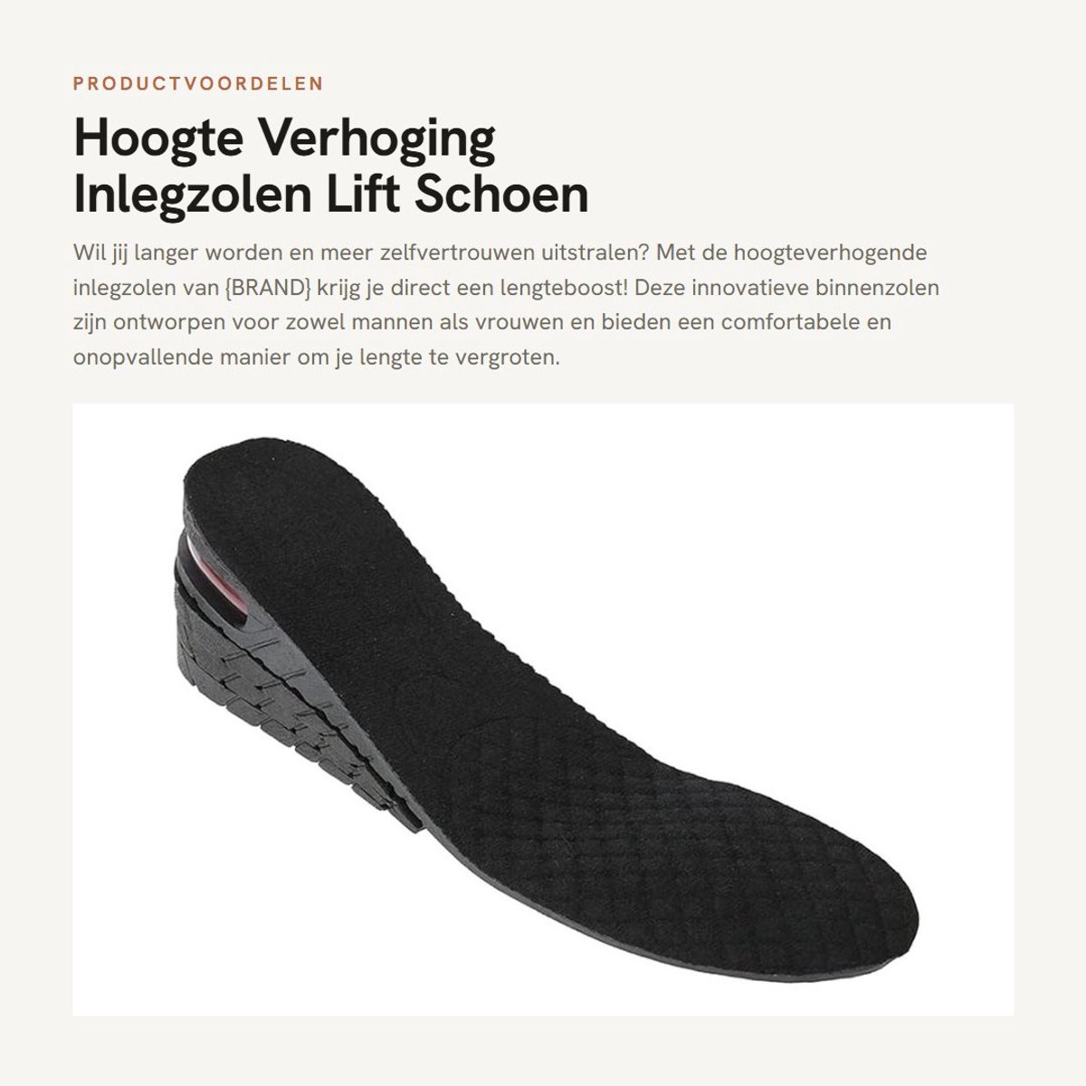 Dailygoods- Inlegzolen Hoogte Verhoging - 4 Lagen - Zweetabsorberend - Hielspoor - Antislip - Geschikt voor Mannen/Vrouwen - Hoogteverhogende Zolen