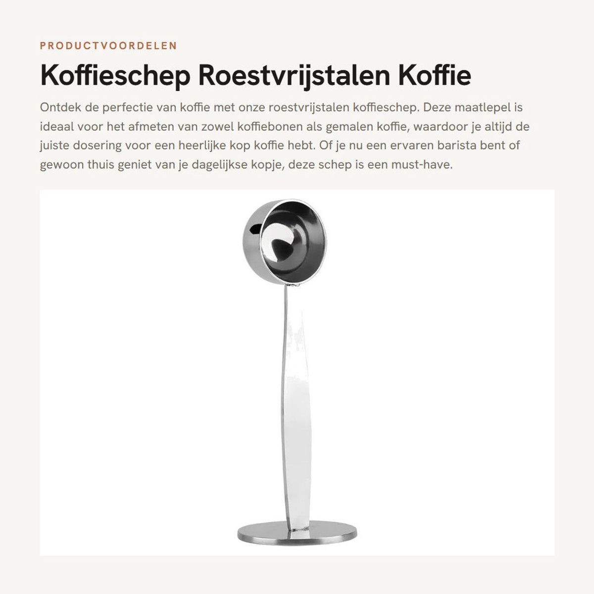 Dailygoods- Koffieschep Roestvrij Staal - Koffie Maatlepel - Espresso Stempel - Koffiebonen - Koffiepoeder - 12 Gram Capaciteit - Koffiemaatlepel