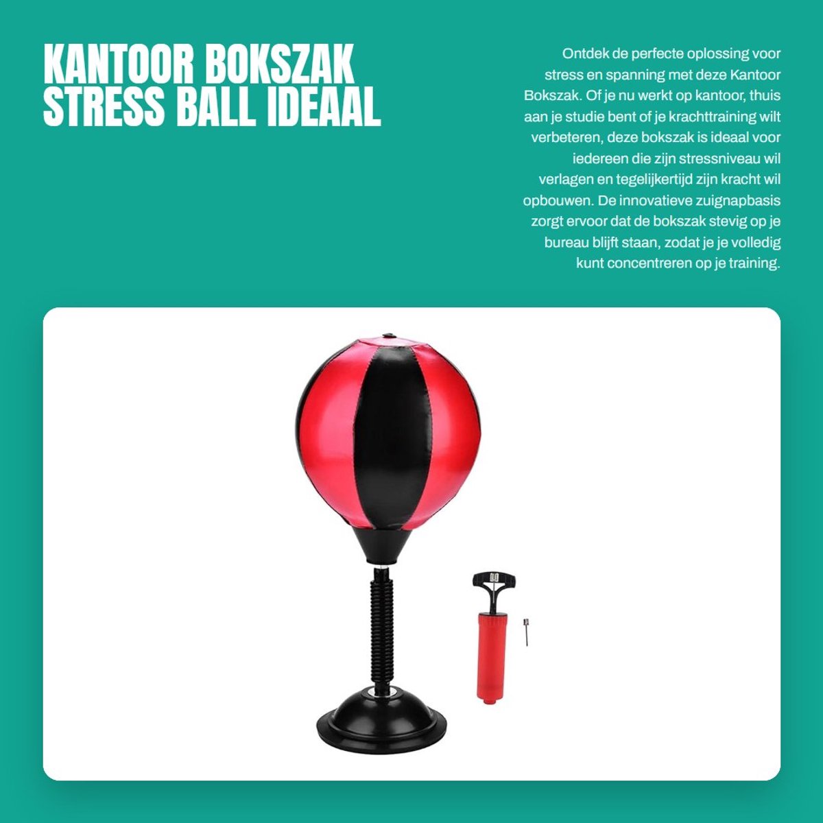 Dailygoods- Stressbal Betrouwbaar Design - Bokszak - Oefenbal - Thuisgym - Kantoor Fitness - Roestvrij Staal - 17 cm Afmeting