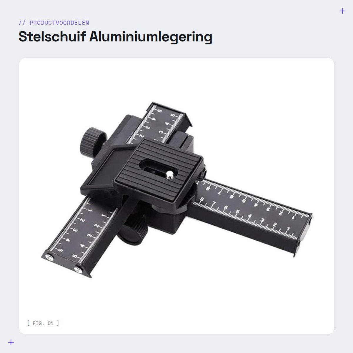 Dailygoods- Stelschuif met 4-weg macro-scherpstelrail - Aluminiumlegering - Universele 1/4 inch montageschroef - Nauwkeurige schaalverdeling - Stevige structuur - Voor close-ups - Camera Rail