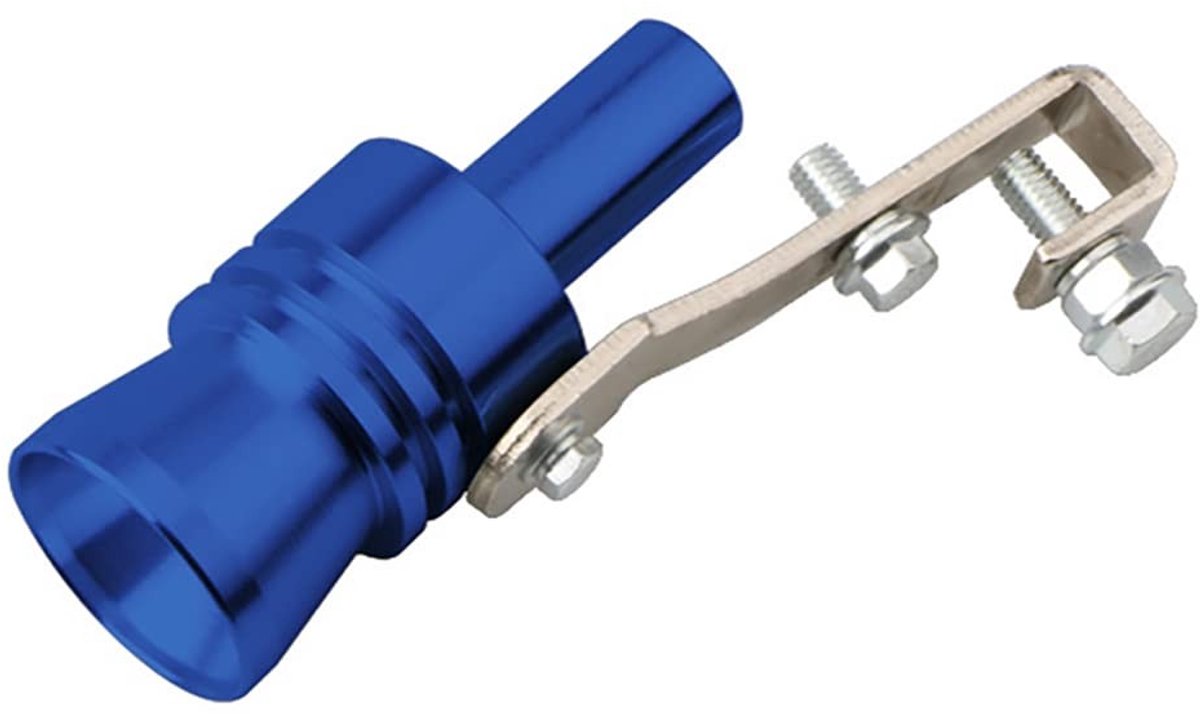 Dailygoods- Turbo Sound Whistle - Aluminium Uitlaatpijp - Geluidsimulator - Muffler - Auto/Motor/Truck - Blauw L - Uitlaatgeluid