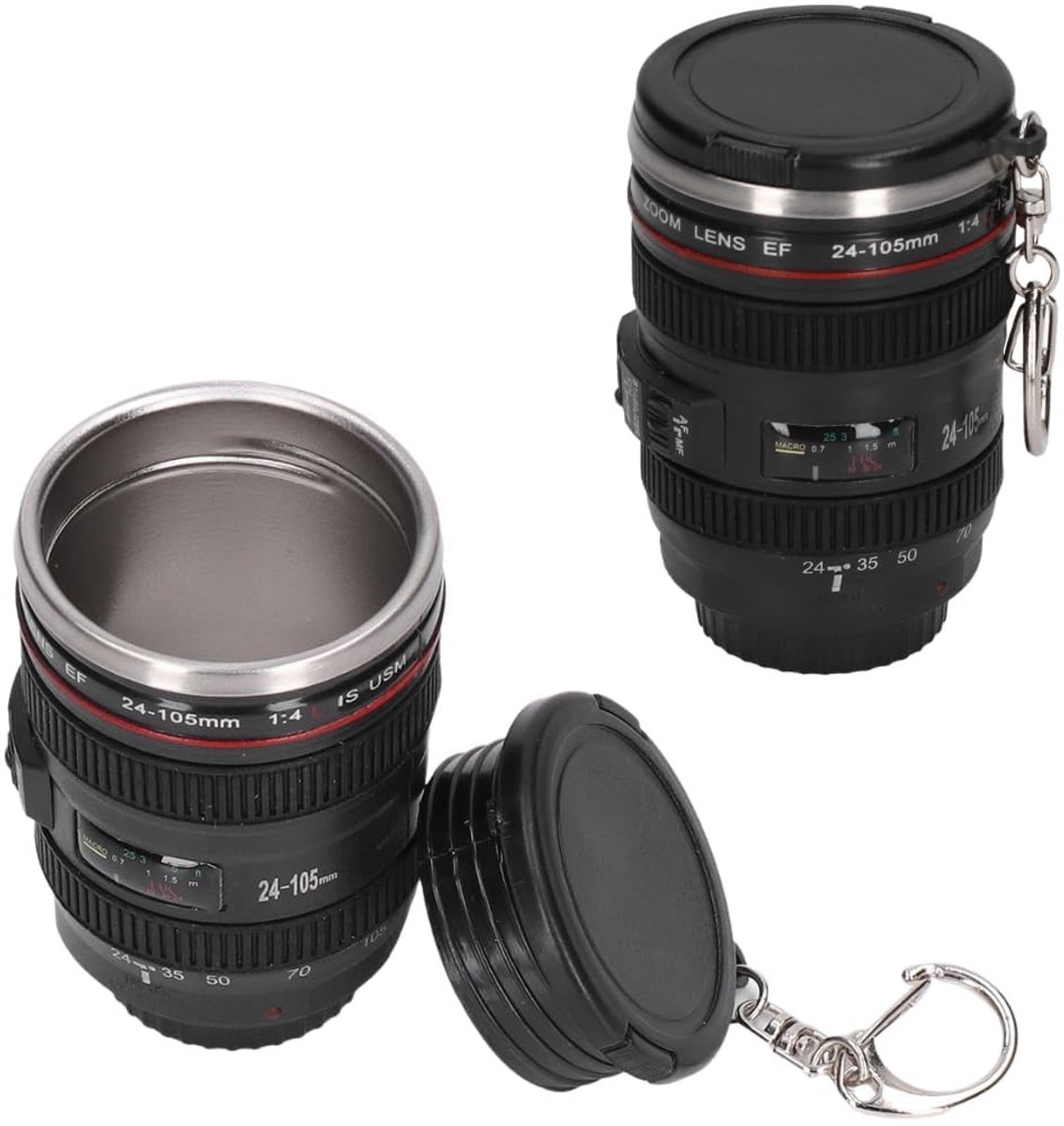 Dailygoods- Camera Mok 100ml - Camera Lens Cup - Roestvrij Staal - ABS - Set van 2 - Creatieve Koffie Mok - Lensmok