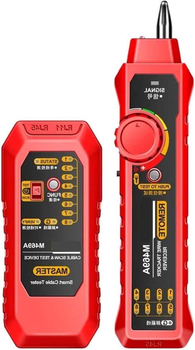 Netwerk Kabel Tester - Kabel Detector - Netwerk Problemen Oplossen - Anti-Interferentie Functie - Niet Gespecificeerd - Rood