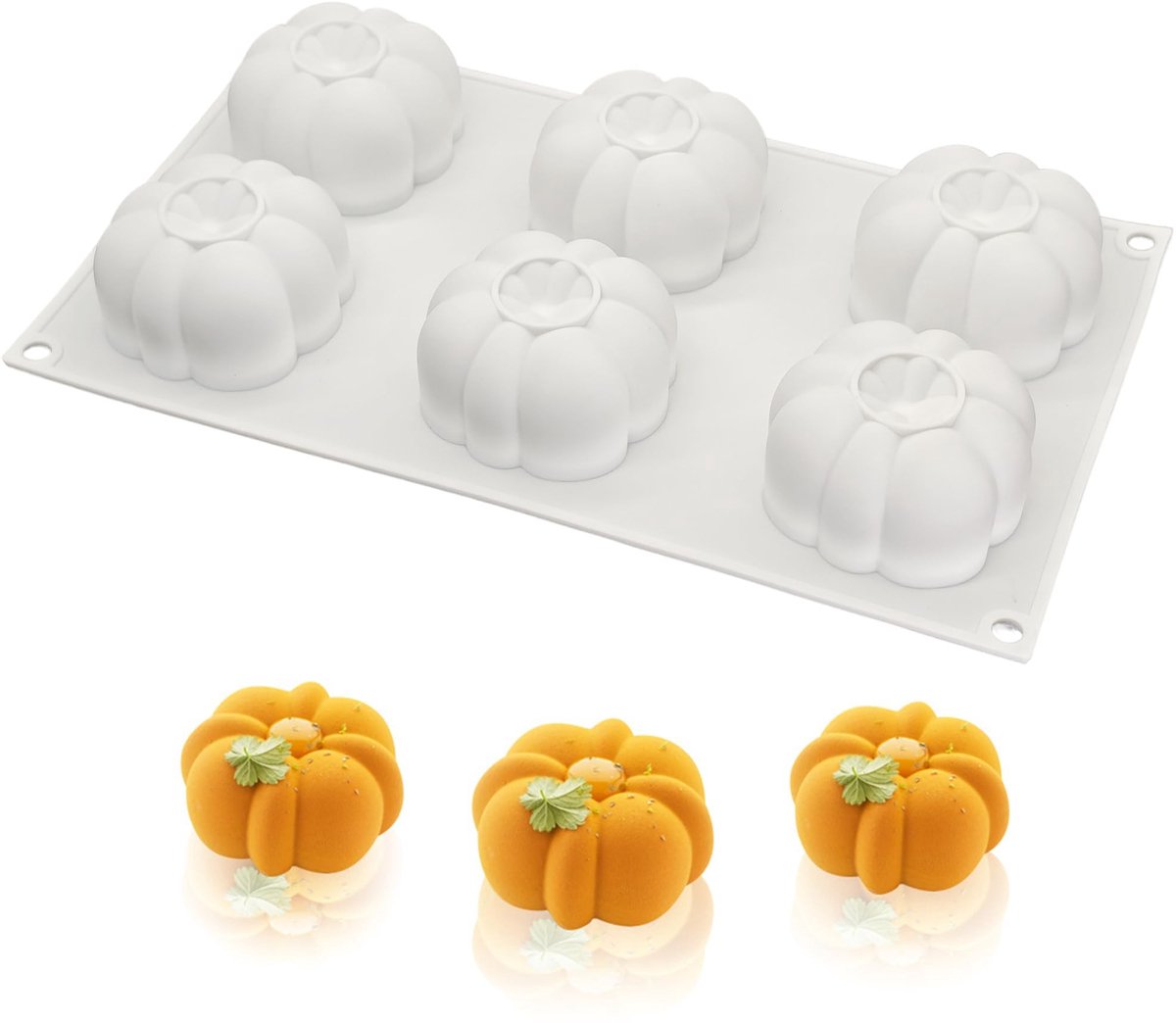 Dailygoods- Siliconen Mal Pompoen 2 Stuks - 3D Bakvorm - Halloween Chocoladevorm - Anti-vervorming - Eenvoudige Reiniging - Geschikt voor Feesten