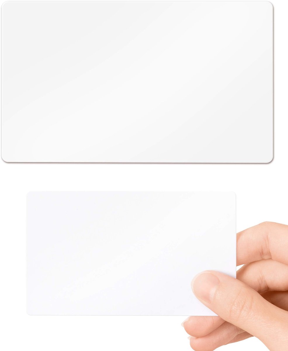 Dailygoods- PVC-kaarten 760 micron - CR80-formaat 86 x 54 mm - Hoogglans kunststof - Geschikt voor ID-kaartprinter - Blanco kaarten - Ideaal voor identiteitskaarten