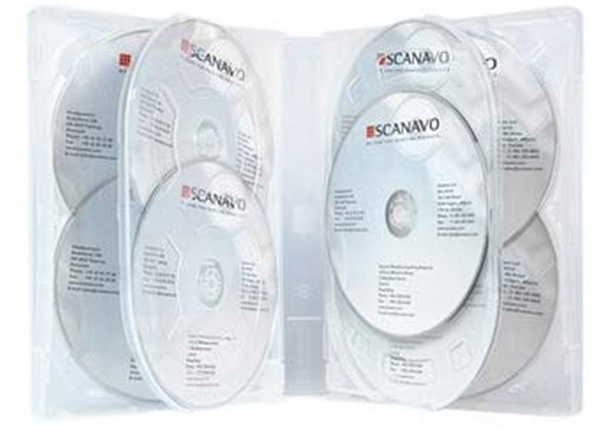 Dailygoods- DVD Case 6-Disc Overlap - 32mm - DVD Hoes - Schokbestendig - Polypropyleen - Uniek disc overlappend systeem