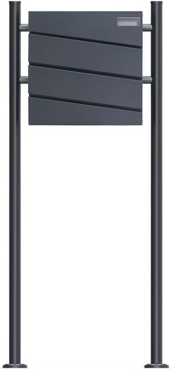 Staande Brievenbus - Vrijstaande Postbus - Post Ontvangen - Met Krantenvak - 120 cm Hoog - Antraciet