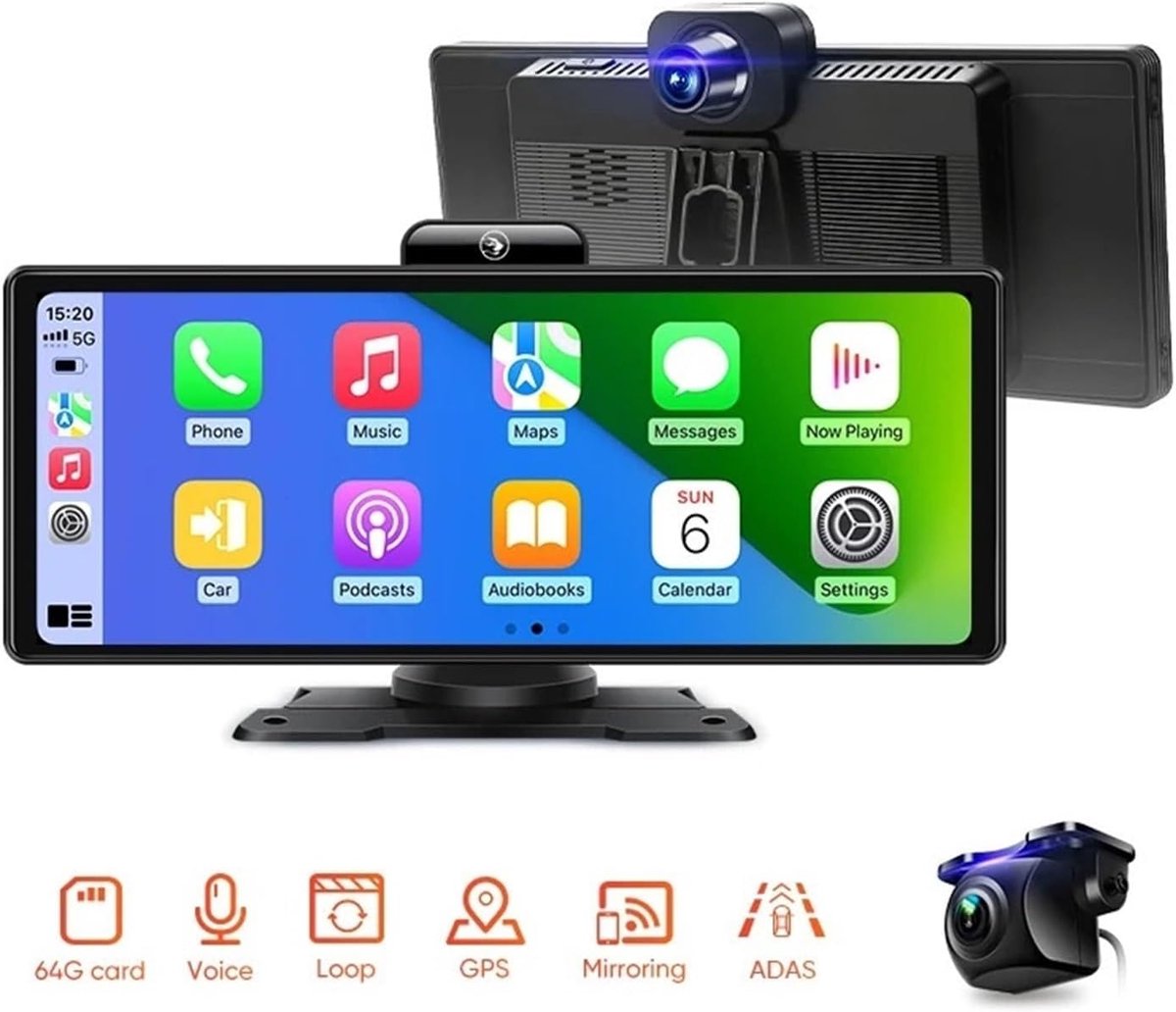 Auto DVR Dash Cam - Navigatie Recorder - Veilig Rijden - 4K Dubbele Opname - 9.88 Inch Scherm - Zwart – foto 7
