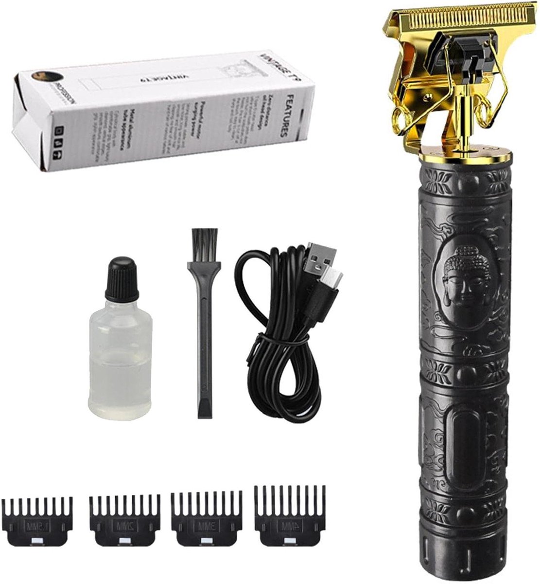 Tondeuse voor mannen - Baard trimmer - Haar trimmen - Scherpe T-blade - 150 mm - Zwart