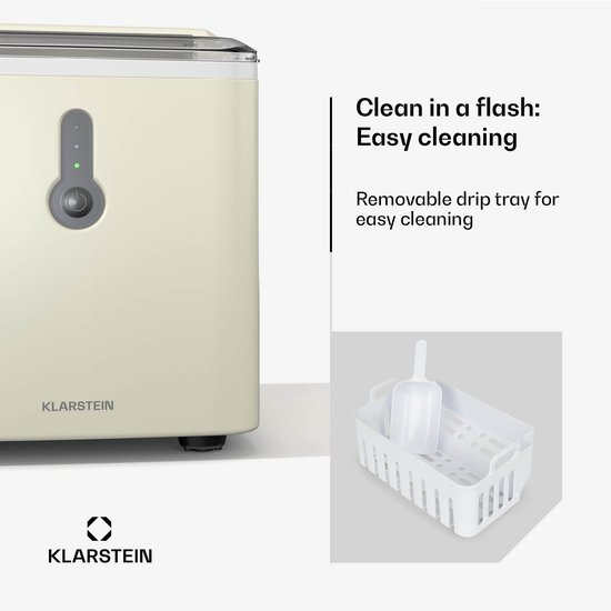 Klarstein IJsblokjesmachine ChillOut - 12 kg/dag - 9 ijsblokjes binnen 8 minuten - 120 watt - watertank - 120 cm - voor Bar voor Feest - LED - Mobiel - Ice Maker Ice Cube Maker IJsmaker IJsblokjesmaker Eismaschine van Klarstein — afbeelding 4