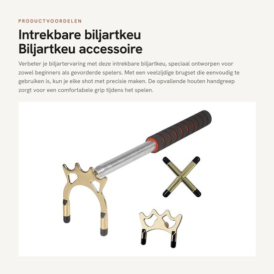 Dailygoods- Biljartkeu Uitschuifbaar - Bruggenhoofd - Afneembare Koppen - Roestvrij Staal - Antislip - 35-150 cm Verstelbaar - Poolkeu van Dailygoods — afbeelding 4