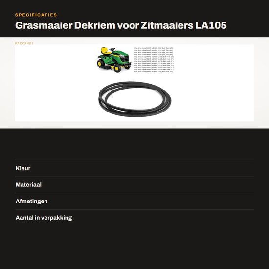 Dailygoods- Grasmaaierdekriem Gemodificeerd - Hoogwaardig Rubber — afbeelding 3