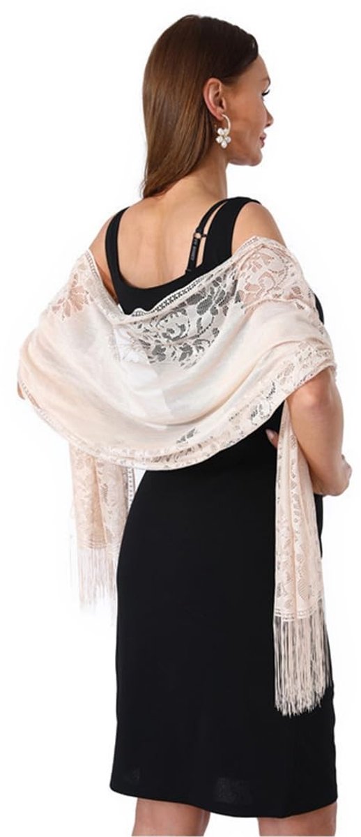 Dailygoods- Damessjaal Lichtgewicht - Elegante Stola - Zachte Polyester - Voor Bruiloft/Ceremonie - Geschikt voor Avondjurk - Ademend en Soepel