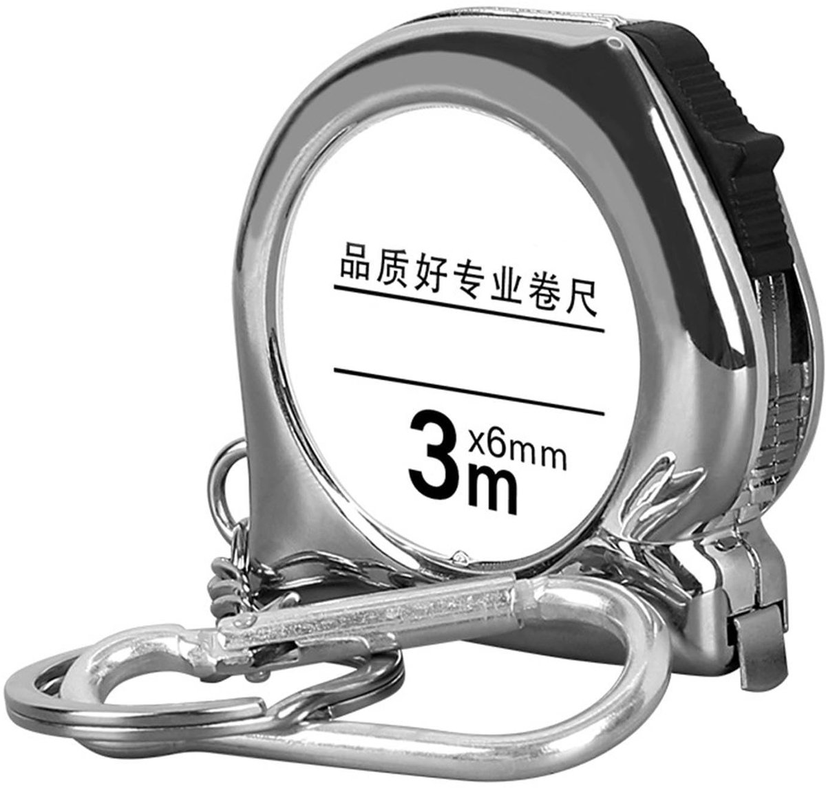 Dailygoods- Meetlint 3 Meter Mini - Stalen Sleutelhanger - Intrekbare Functie - Retro Duidelijke Schaal - Lichtgewicht - Compact formaat - Rolmaat